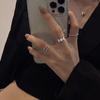 5PCS Elegante Vintage Silber Einstellbare Frauen Finger Nette Liebe Schmuck Hochzeit Party Geschenk für Mädchen Mode Hohl Herz ring Set