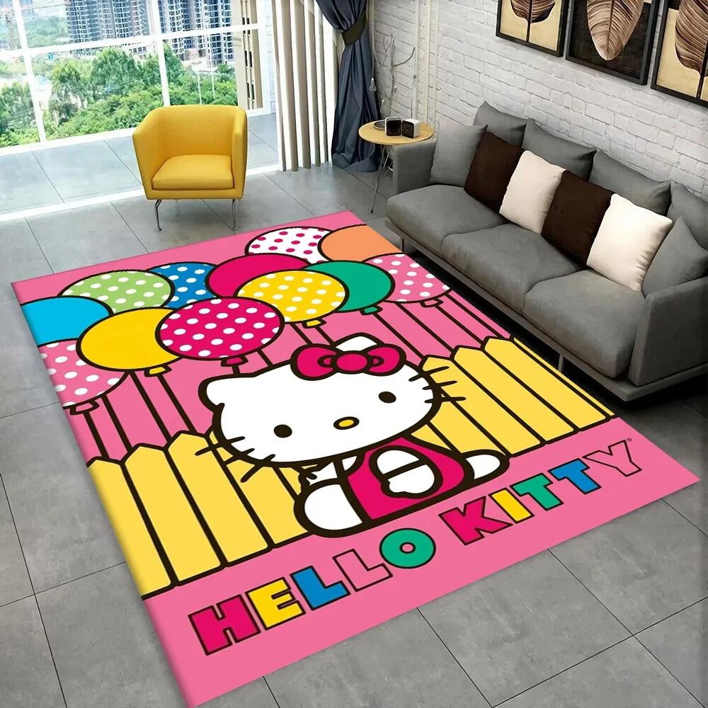 Sanrio Cartoon Girl Carpet New Hello Kitty Cat Rug for Bedroom Living Room Home Sofa Decor Children Crawling Mat