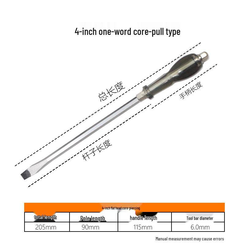 Large Industrial-Grade Magnetic Through-Hole Screwdriver, Phillips & Flathead, Super Hard, Extended, Thickened Handle.
