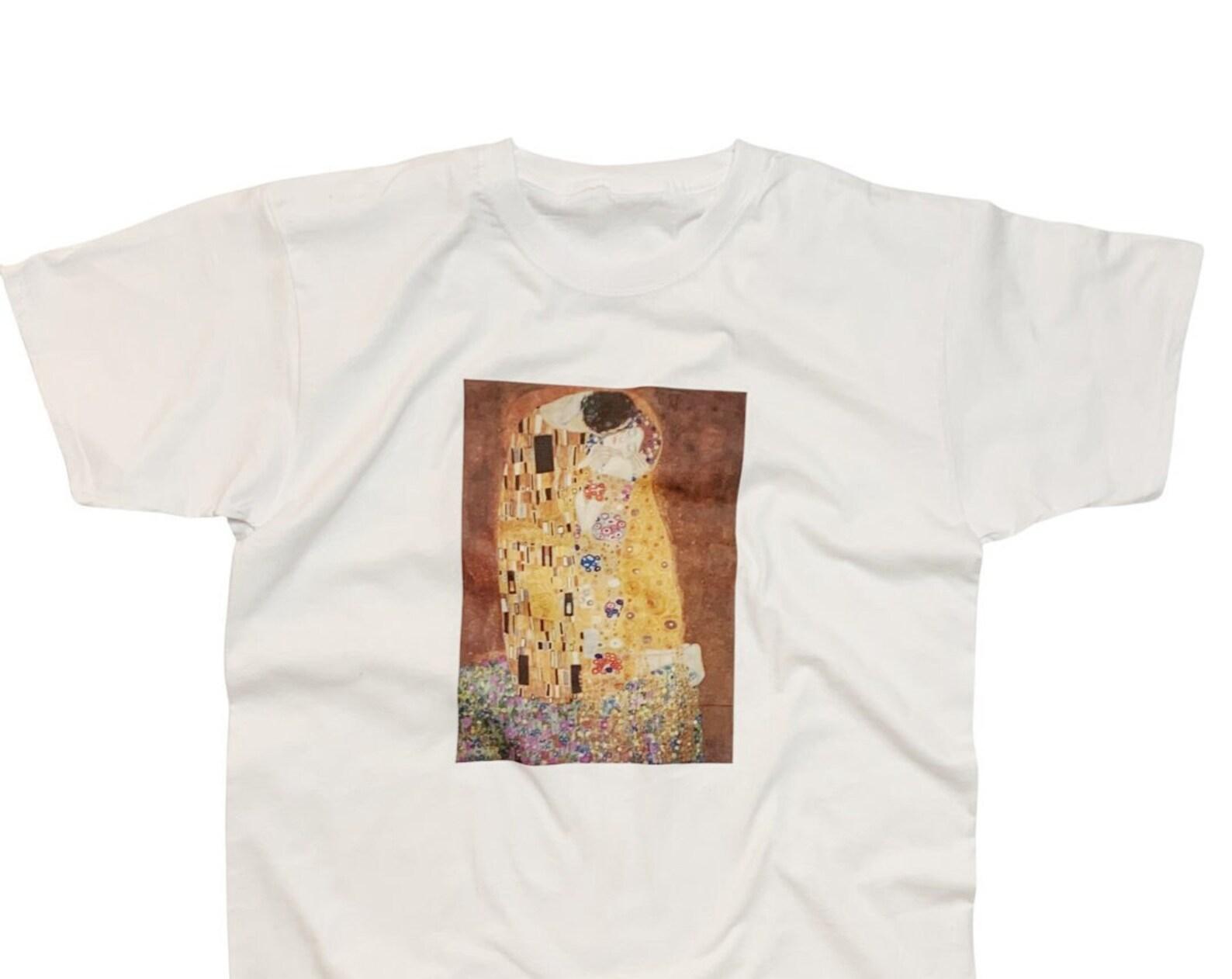 The Kiss Gustav Klimt T-Shirt Famous Vintage Art Graphic Print L