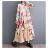 New Large Size Loose Thin Fashion Long-sleeved Printed Mid-length Dresses