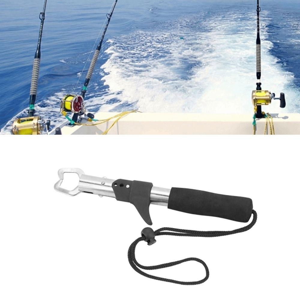 2PCS EVA  Handle Fish Lip Grabber Stainless Steel Fishing Grabber  Saltwater Fishing