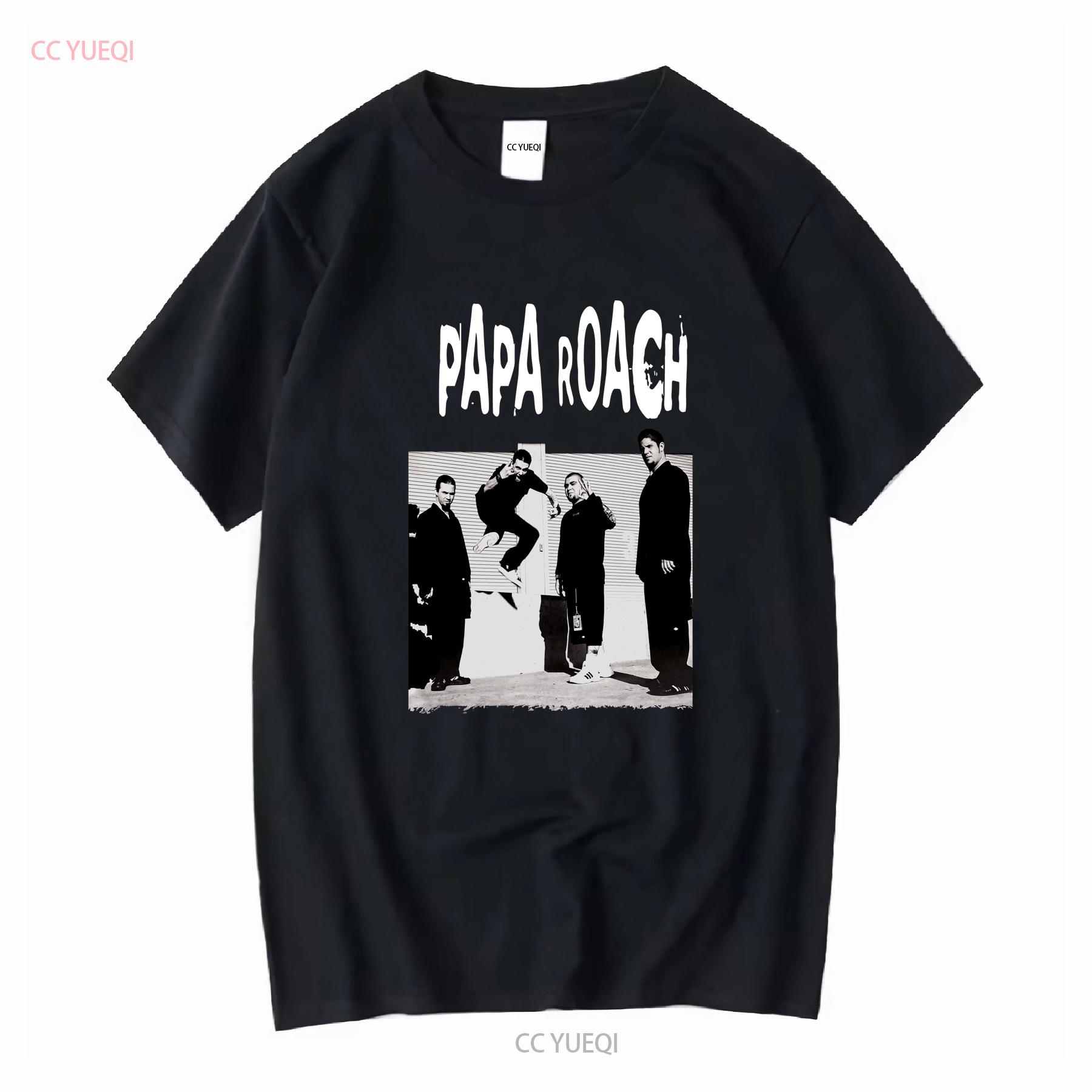 Heiß beliebt Papa Roach Band Schwarzes T-Shirt Baumwolle S 234XL lange oder kurze Ärmel vintage Gewaschen Mann grafisch L black