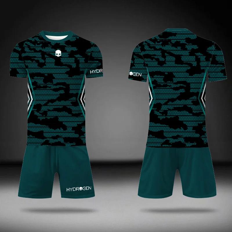 Fashion Unisex 3d Print Jersey Set Outdoor Tennis T-Shirt+Pocket Shorts 2 Piece Outfits Lightweight Quick Dry Men's Tracksuit Sportswear