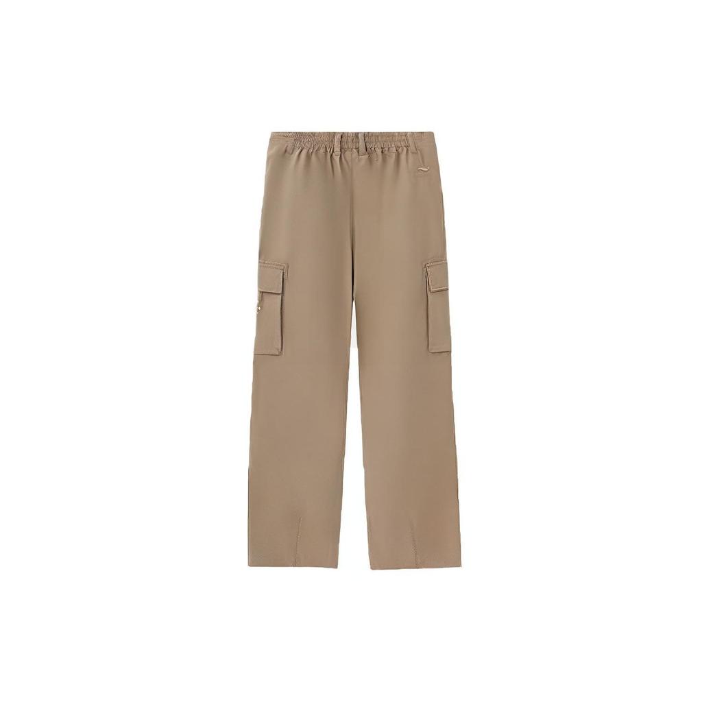 Li Ning CF Sport Fashion Series Solid Color Multi Pocket Straight Leg Casual Pants Men Pants AKXS407-2