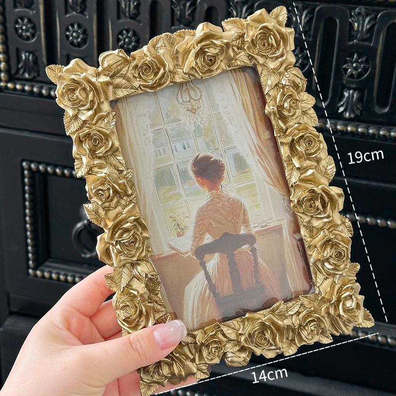 Neues Muster Vintage Rosenpalast Stil Fotorahmen Serie Schlafzimmer Wohnzimmer Schreibtischornament Hängende Dekoration Heimdekoration