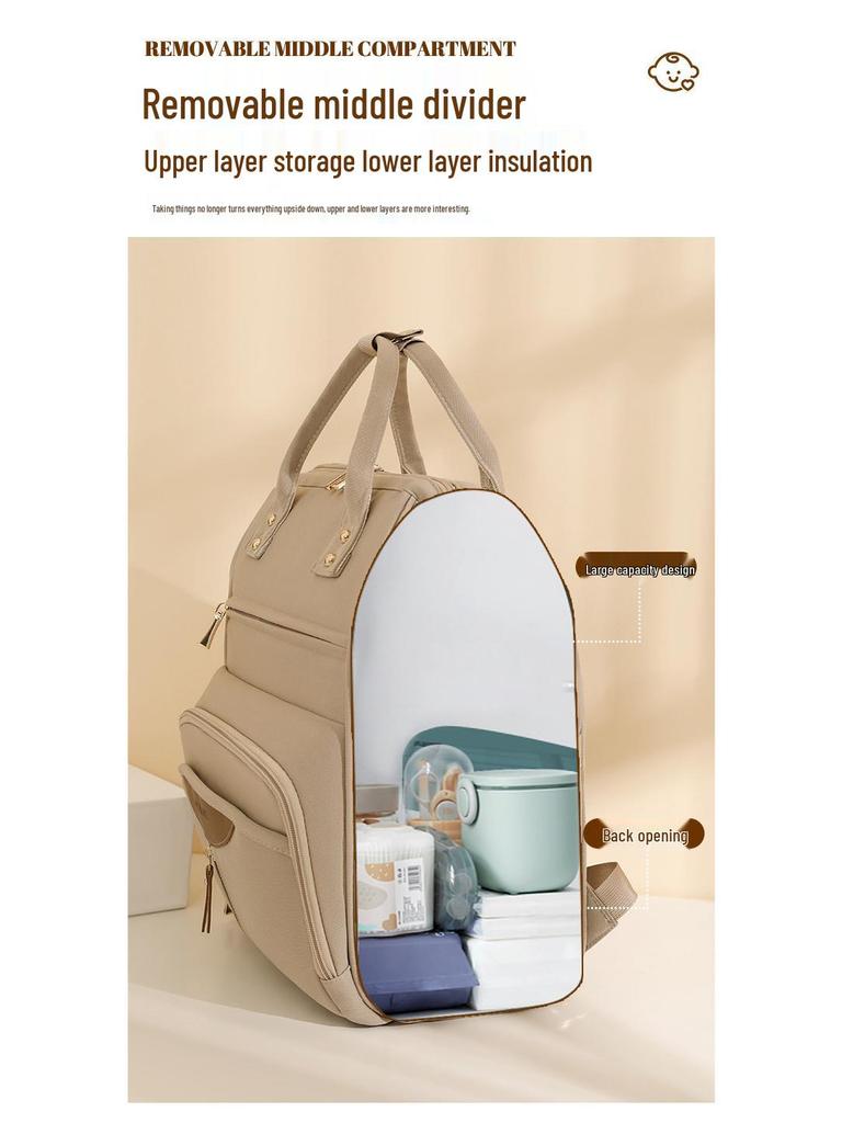 Lightweight Multifunctional Mommy Backpack: Large Capacity Baby Supplies & Storage Bag