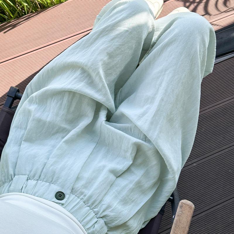 Lyocell Tencel Wide-leg Pants Women's Summer New Drape Loose High-waisted Versatile Casual Mopping Linen Pants