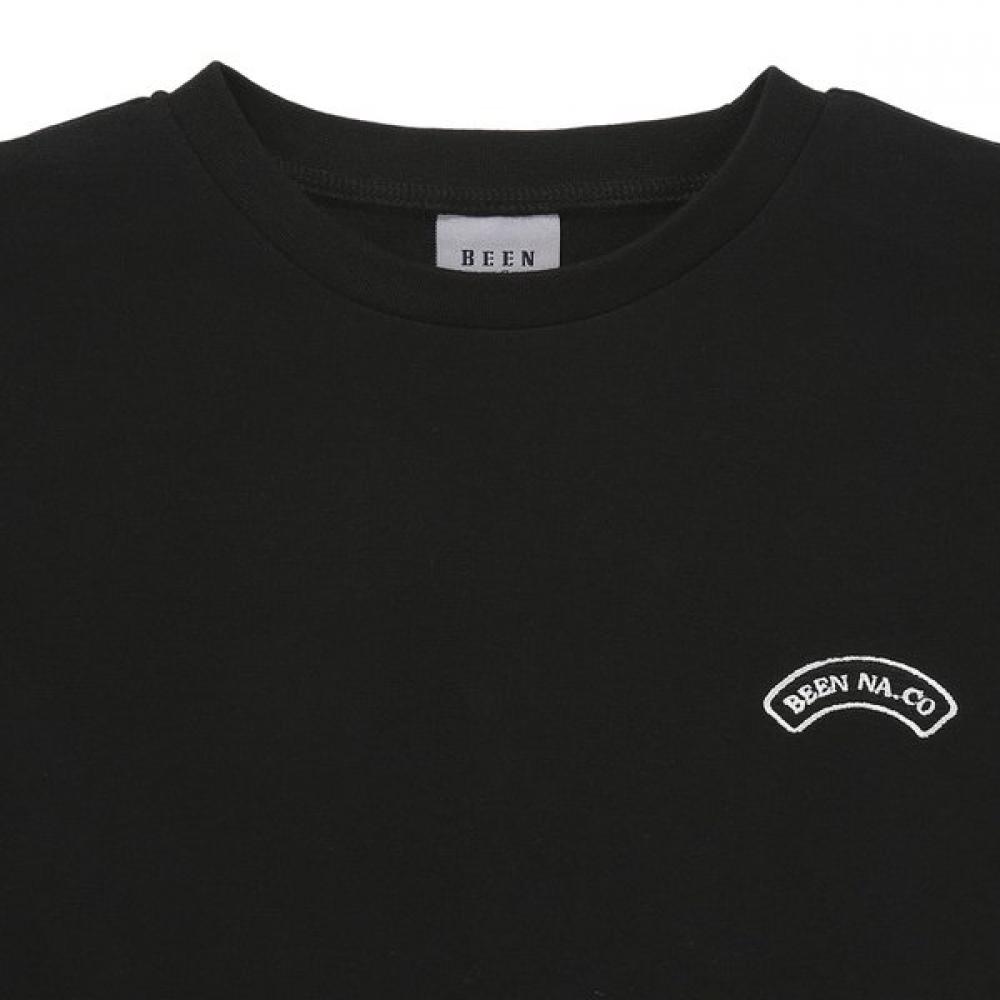 The Coffee Bean   Teeblatt Schwarzes Logo Stickerei Kurzarm T-Shirt ba13Ts06bk