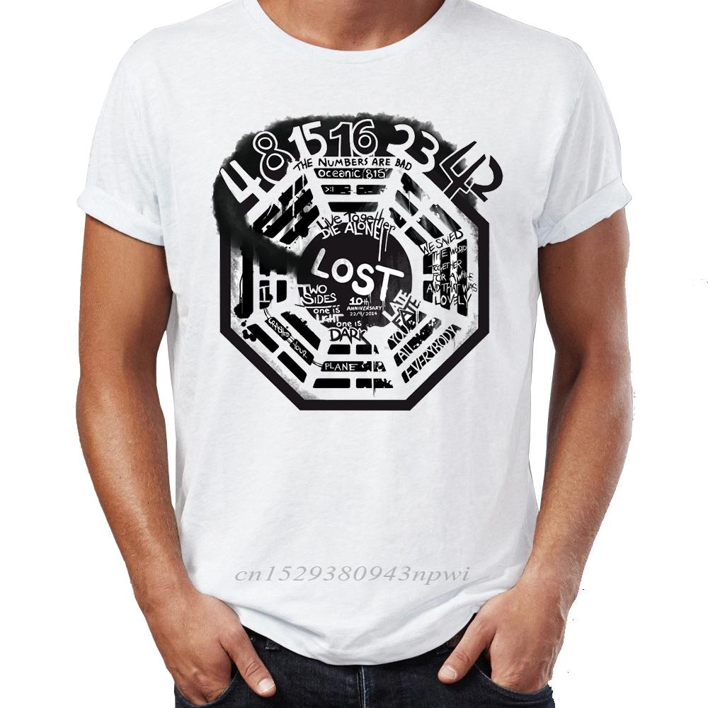 Hip Hop Men Tshirts lost roll Dharma station bear bat Dharma initiative Nerdy Street Guys Tops  Tees Swag 100 Cotton Camiseta S