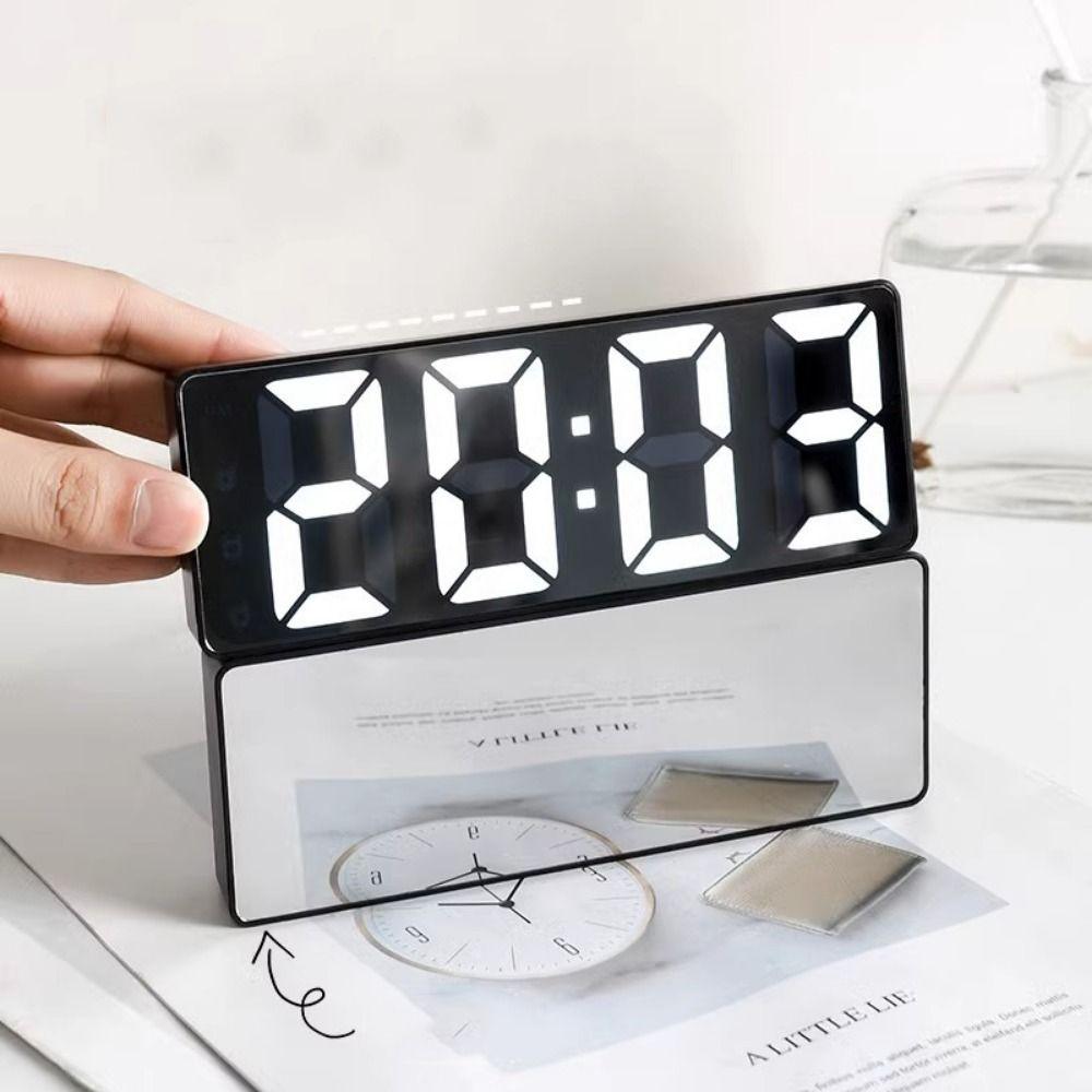 Dual Alarm Voice Control Digital Alarm Clock Adjustable Desktop Clock  Living Room