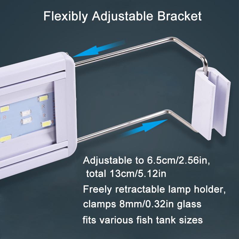 USB Fish Tank Clip Light, Dimmable Color, LED Aquarium Light for Aquatic Plant Grow Landscapes Decoration with Timer Function
