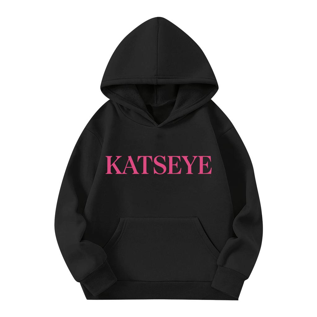 Kids Long Sleeve Pullover Hoodie with Pockets Loose Fit Letter Print Casual Sweatshirt