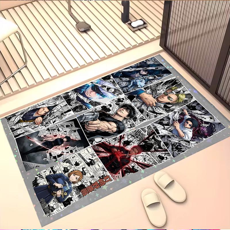 Jujutsu Kaisen Print Rug, Washable Floor Carpet, For Entryway Dorm Laundry Room Office Study, Home Decor Birthday Christmas Gift