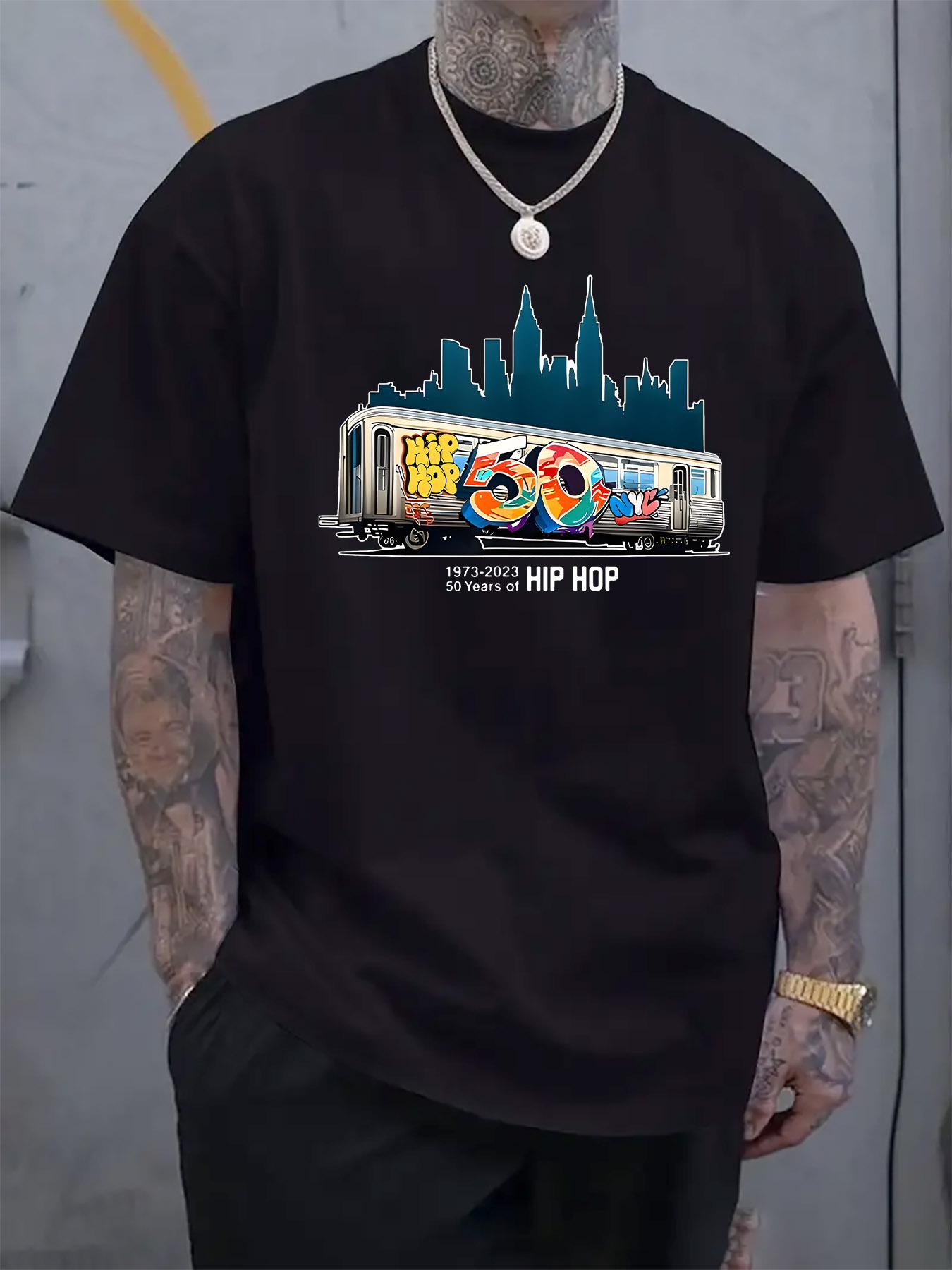 50th Anniversary Hip-Hop Graphic T-shirt - NYC Subway & Graffiti Print XXXL