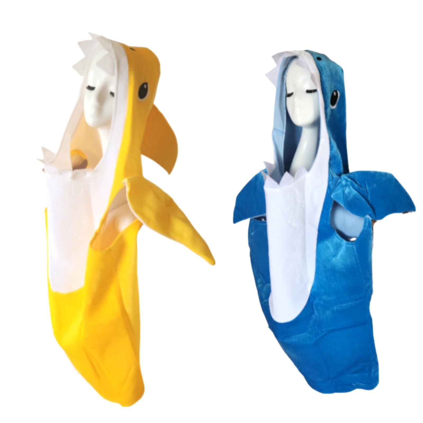 

Взрослый Кигуруми Косплей Акула Смешной Костюм Акулы для Костюма Рыбы [UTST] Костюм, Хэллоуин, (Синий + Желтый)