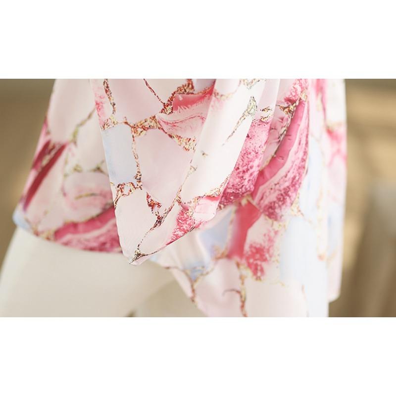 Dimanaf 2025 Women New Summer Plus Size T-Shirt Batwing Sleeves Printing V-Neck Vintage Loose Tops Tees Maxi