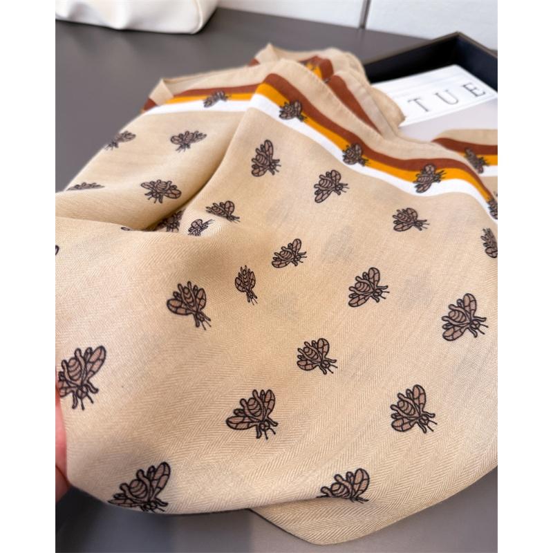 Literary printed cotton linen small checkered scarf imitation velvet scarf retro shawl sun protection women's scarf