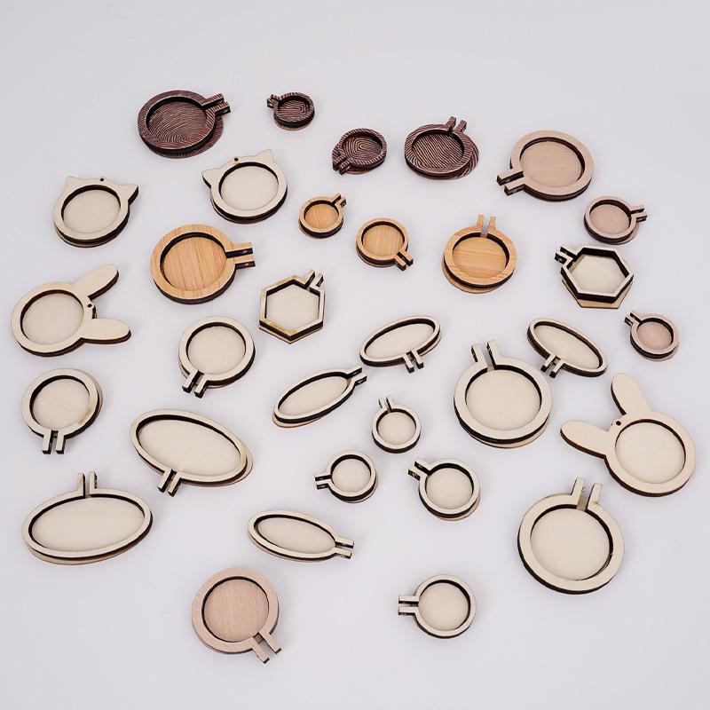 Mini Stickrahmen aus Holz: Klein Rund/Oval für Schmuck, Kreuzstich, Foto, Accessoires, DIY