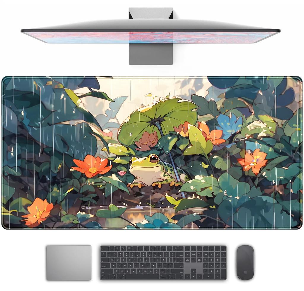 Anime Koi Lotus Gaming-Maus Padoriental Roter Karpfen Blattdruck Glatter Rand Rutschfeste Matte Für Gamer Büro Zuhause Drahtlose Maus Verwendung