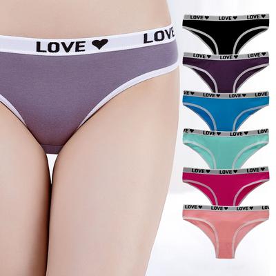 Damen Pantites Baumwolle Unterwäsche Frauen Sexy Low Rise Love Hipster Slips Unterhosen Schlüpfer Dessous Lot 6 Stück