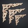 1pc 10/15/20cm Unpainted DIY Decorative Wooden Corner Carving Decals for Door Fireplace Dresser Cabinet Mirror Bed Mantel Decor