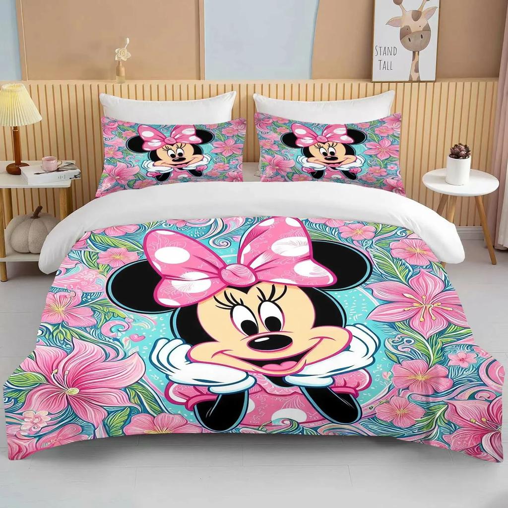 Minnie Mouse Bedding Sets Soft Comforter Cover Bed Cover Duvet Cover Pillow Case 2-3 Pieces Sets Bedroom Decoration