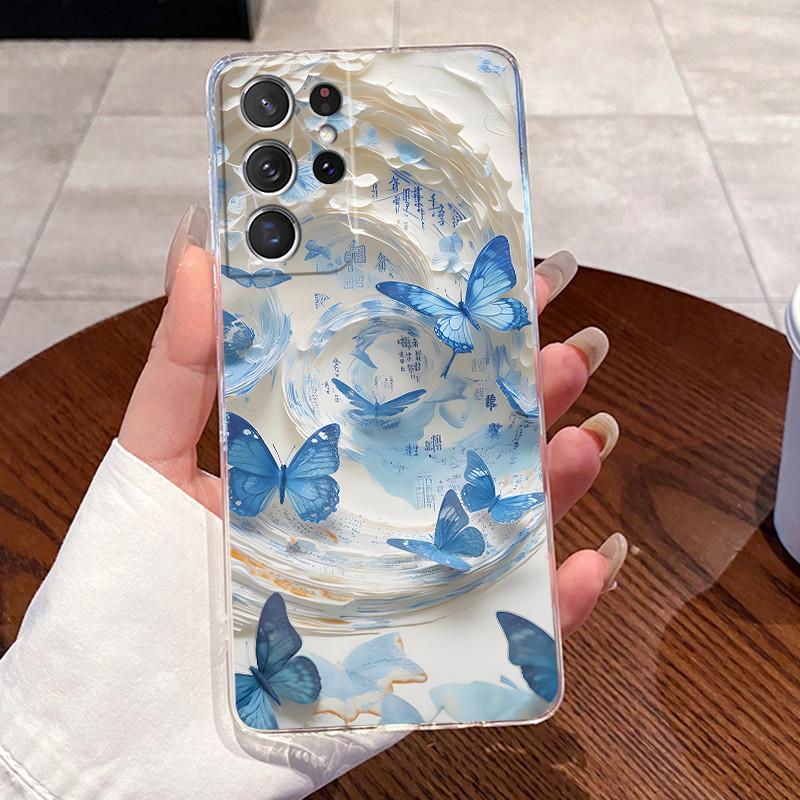 For Samsung Galaxy S21 Ultra Shell Samsung S21 FE Cases Soft TPU Back Cover For Samsung S21 Plus S21+ Capa Rabbit Cat Phone Case