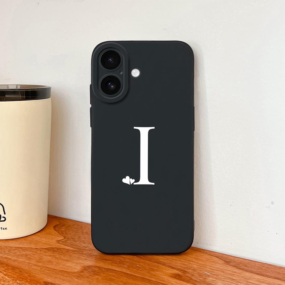 Simple Case For iPhone 17 Pro Max / iPhone Air Heart Letters Phone Cover For iPhone17 Camera Protection Anti Drop Soft Funda