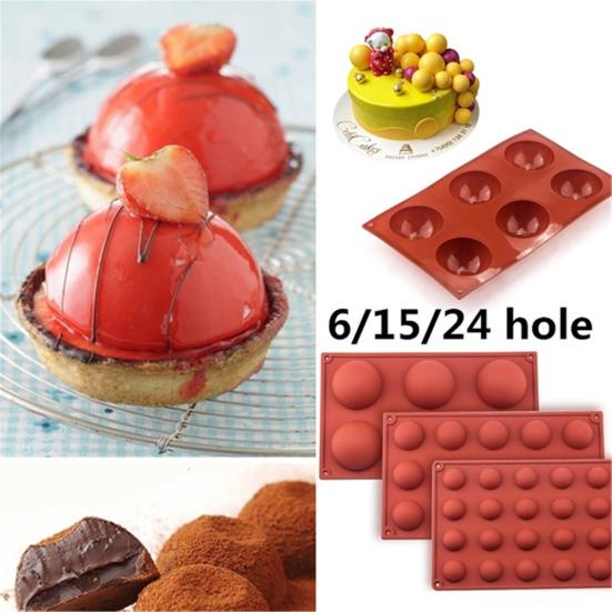 Half Sphere Chocolate Dessert Shape Silicone Cake Decor Mold DIY Kitchen Tool
