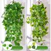 Creamy Artificial Ivy Begonia Leaves Green Dill Hanging