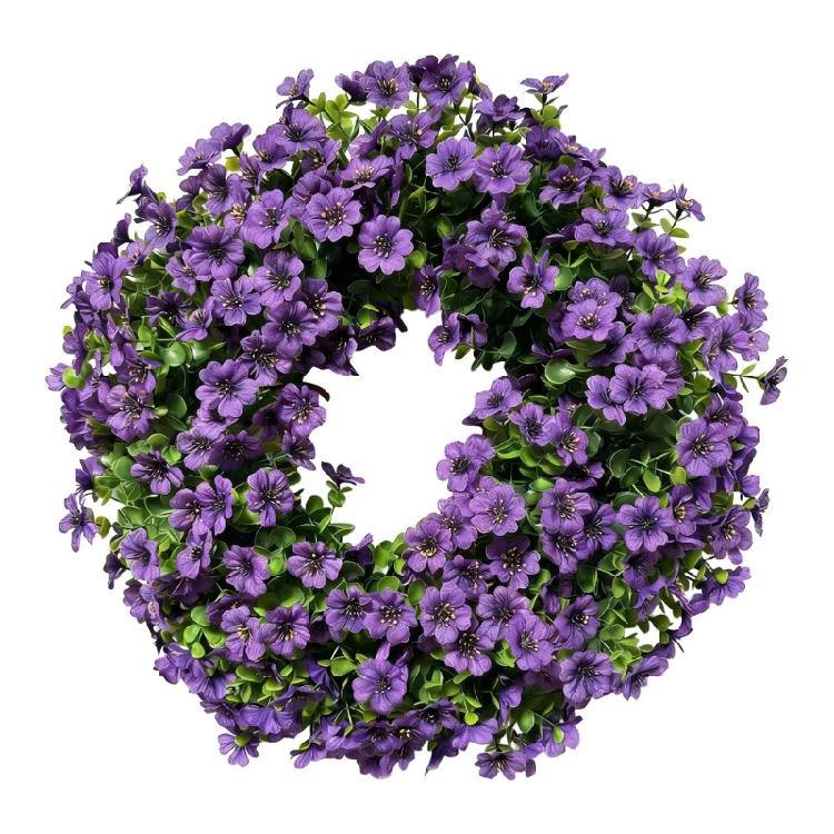 

Beautiful Violets Simulated Flower Wreath Wedding Party Blossomy Decors For Christmas Easter Birthday Party Decors 1 фиолетовый