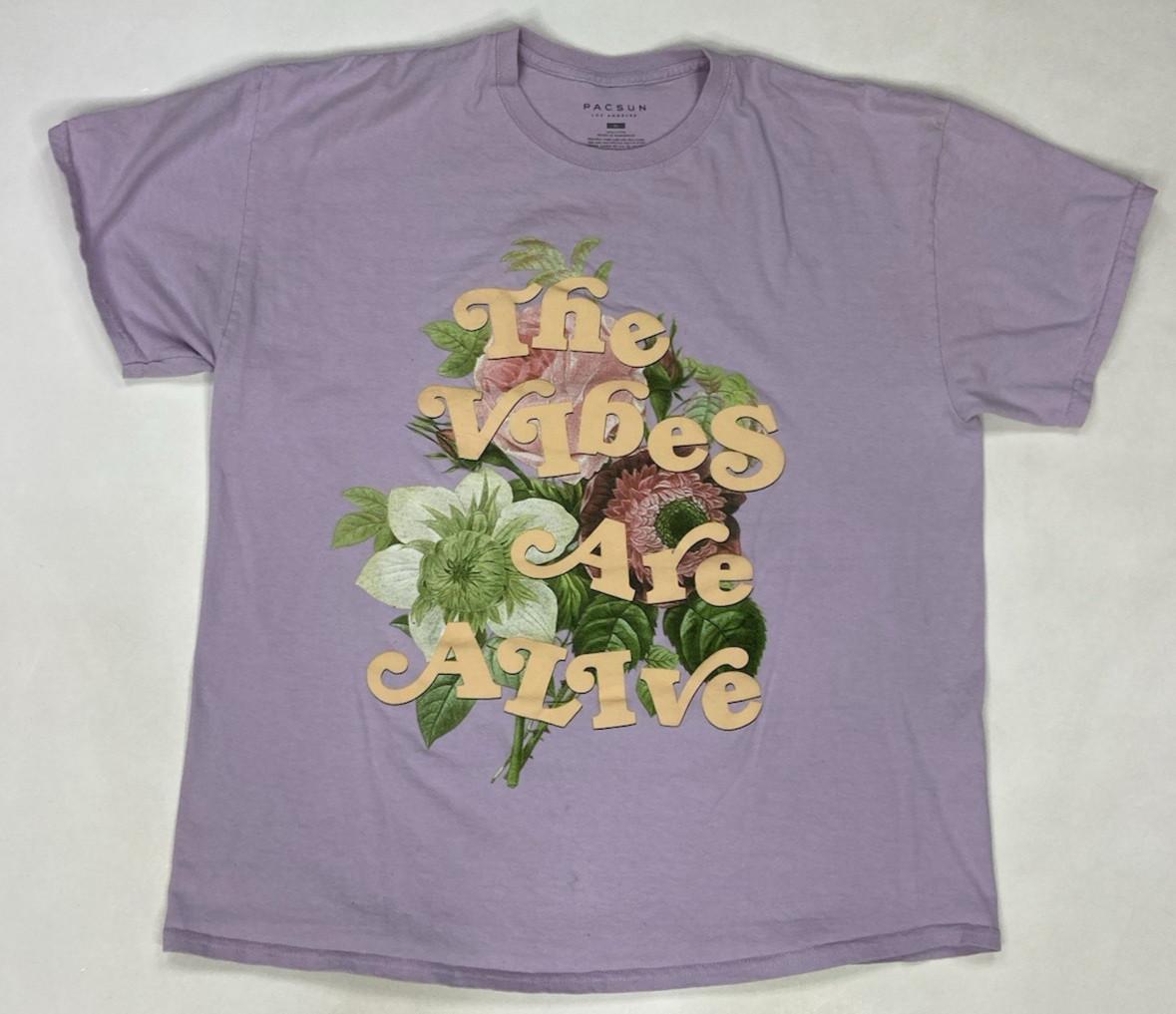 Pacsun The Vibes Are Alive Flower Graphic T-shirt Men Xl Purple Short Sleeve XL