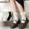 Women's mid-calf lace point cute socks