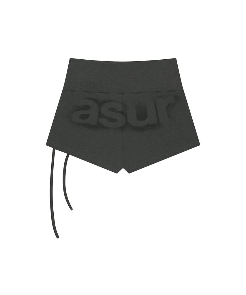 Aejeuyua Folding Hip Logo Shorts Charcoal