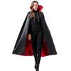 Halloween Cape Adult Makeup Props Red and Black Double-sided Stand-up Collar Reaper Cape Pirate Vampire Cape Costume