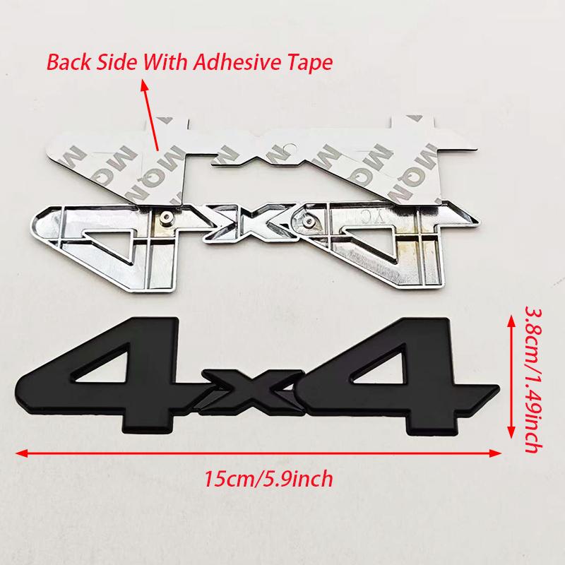 3D Metal Red Chrome Black Logo 4X4 Emblem Letters Decals Car Rear Trunk Badge For Toyota Tundra 4x4 Sticker Adhesive Accessories