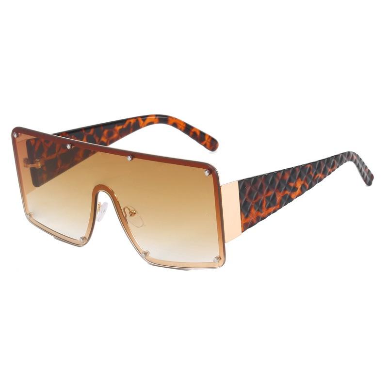 European and American Fashion New One-piece Large-frame Sunglasses Personalized Wide-sided Ins Street Shooting Catwalk Glasses Male Internet Celebrity