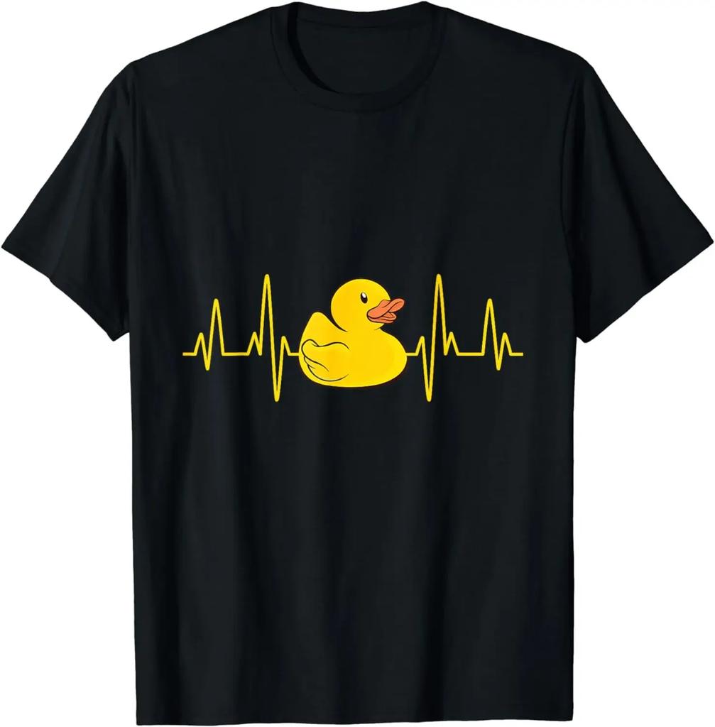 Womens Casual Tshirt Cute Rubber Duck Heart Duck Fun Duck Tshirt Graphic T Shirts Fashion Harajuku Kawaii Y2K Clothing