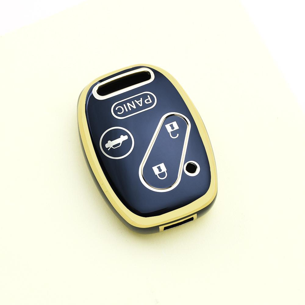Car Key Case Cover Silver Edge Tpu For Honda Cr-V Freed Freed Fit Civic Jazz Pilot Accord Pilot Insight Auto Shell Fob Holder