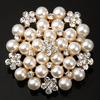 Women's Elegant Pearl Brooch, Flower Rhinestone Pearl Brooch Women's Dance Party Wedding Bridal Fashion Jewelry