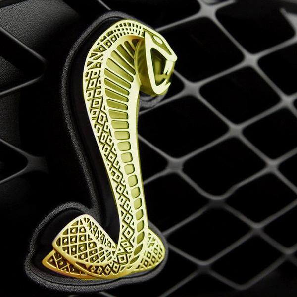 1 x Shelby Logo 3D Metal Car Front Grill Badge Grille Emblem for Ford Mustang Shelby Cobra GT500 etc. (3.74''x2.28'')