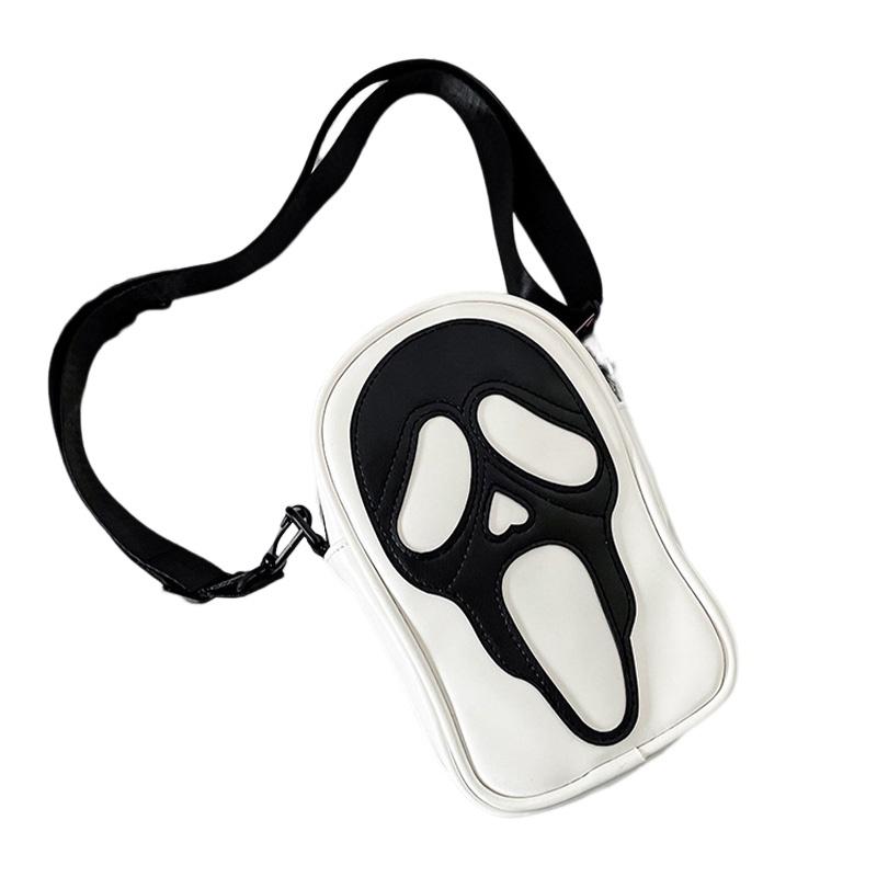 Trendige Geister-Totenkopf-Umhängetasche Kleine PU-Umhängetasche Für Männer Und Frauen