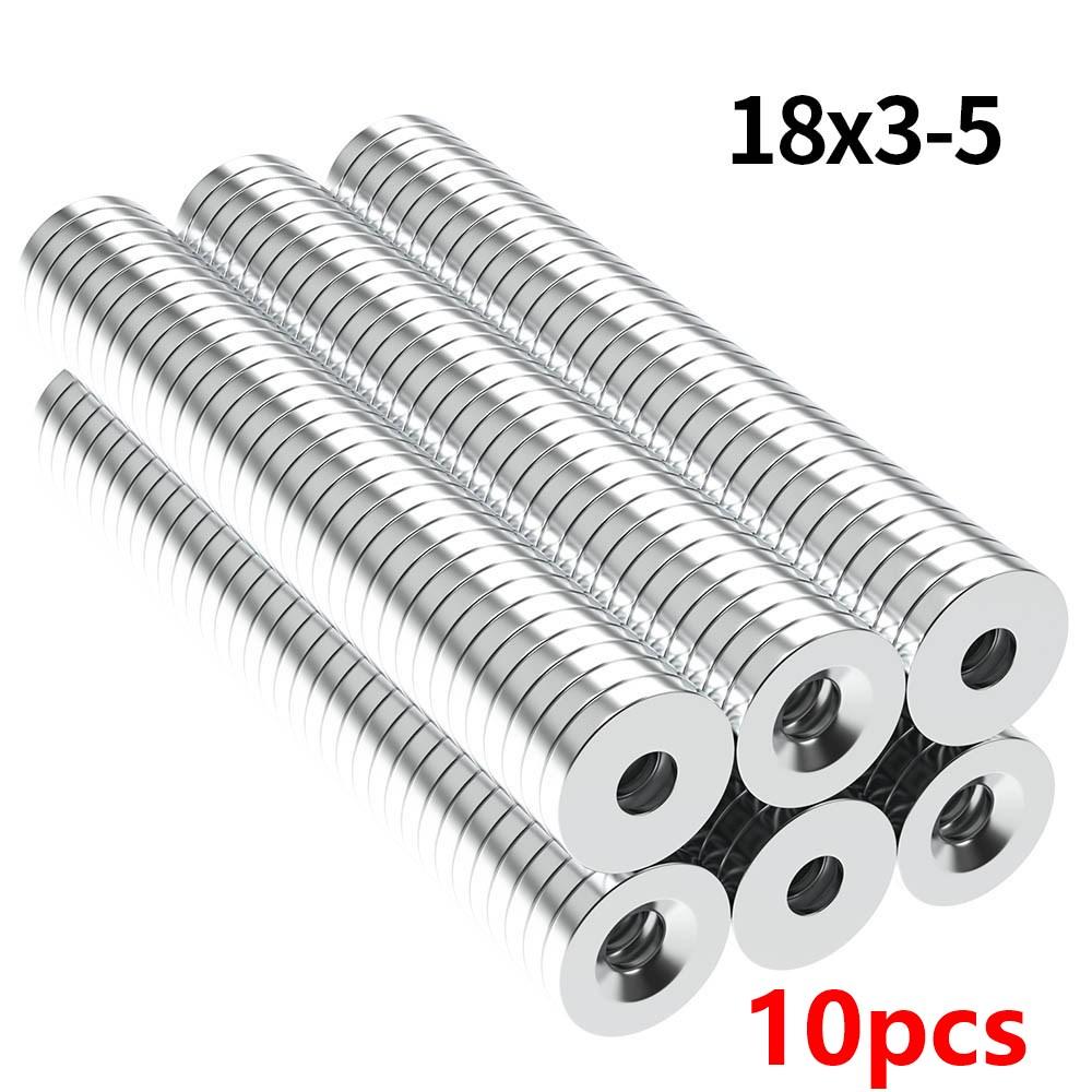 Super Strong Neodymium Magnet N35 NdfeB Permanent Magnetic imanes Round With Holes Powerful Magnets Refrigerator Magnet