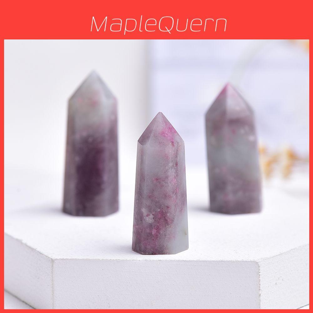 Natural Pink Tourmaline Tower Quartz Crystal Point Wand Specimen For Spiritual Growth