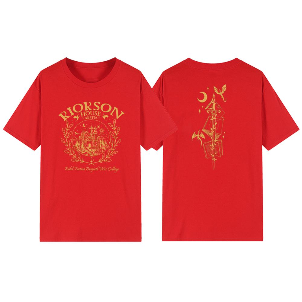 Riorson House T-Shirts Vintage Fourth Wing Shirt Unisex Short Sleeve Tshirt Bookish Gifts Retro Rider T Shirt Women Clothing