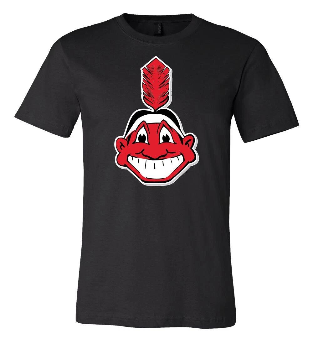 Cleveland Indians Chief Wahoo SMILING logo T-Shirt Youth -6XL!! S