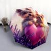 Yorkshire Terrier and Heart pattern, automatic folding umbrella, portable and foldable design, 8 ribs, a Christmas or birthday gift.