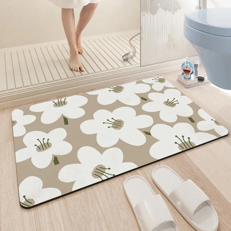 Small Fresh Bathroom, Diatom Mud Floor Mat, Toilet, Toilet, Kitchen Non-slip Foot Mat, Door Mat At the Entrance of the Door