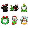 Festive Feline Lapel Pin with Colorful Raised Details, Zinc Alloy Brooch and Butterfly Clutch Backing for Christmas Outfits